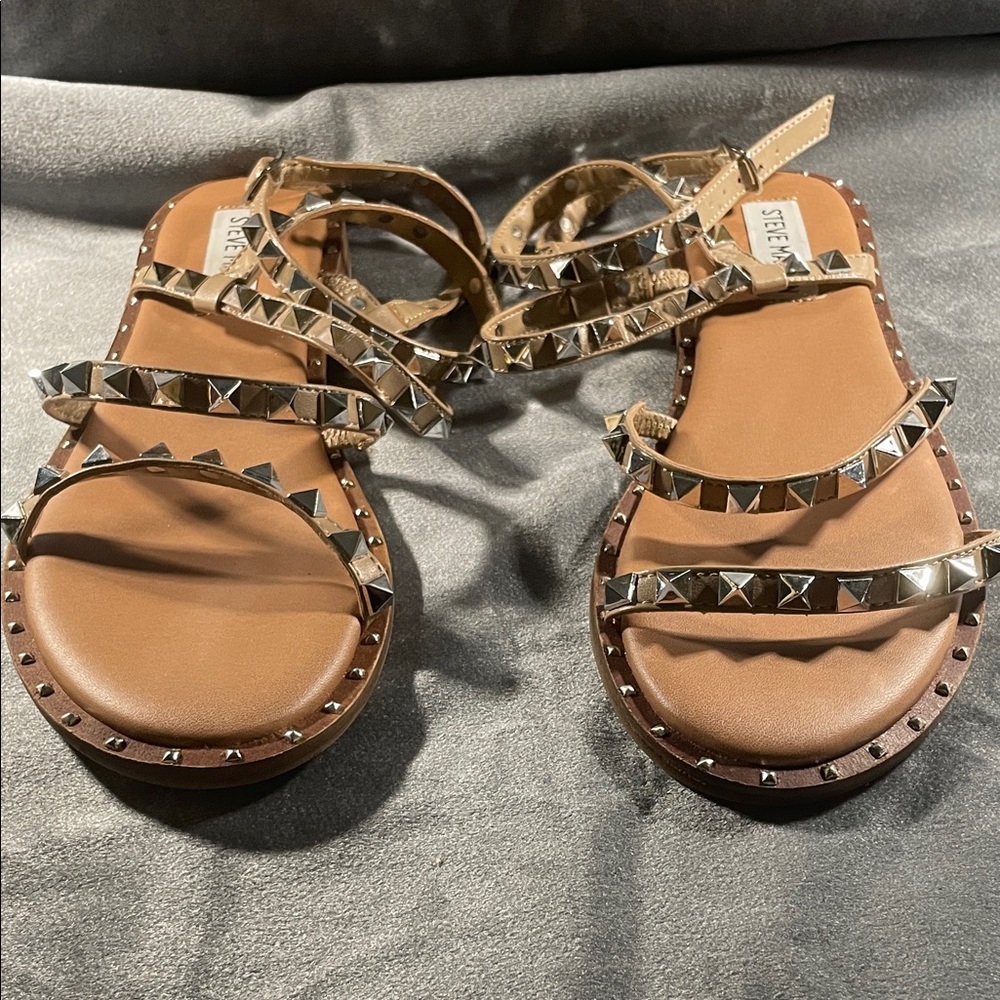 Steve Madden Brown Studded Sandals